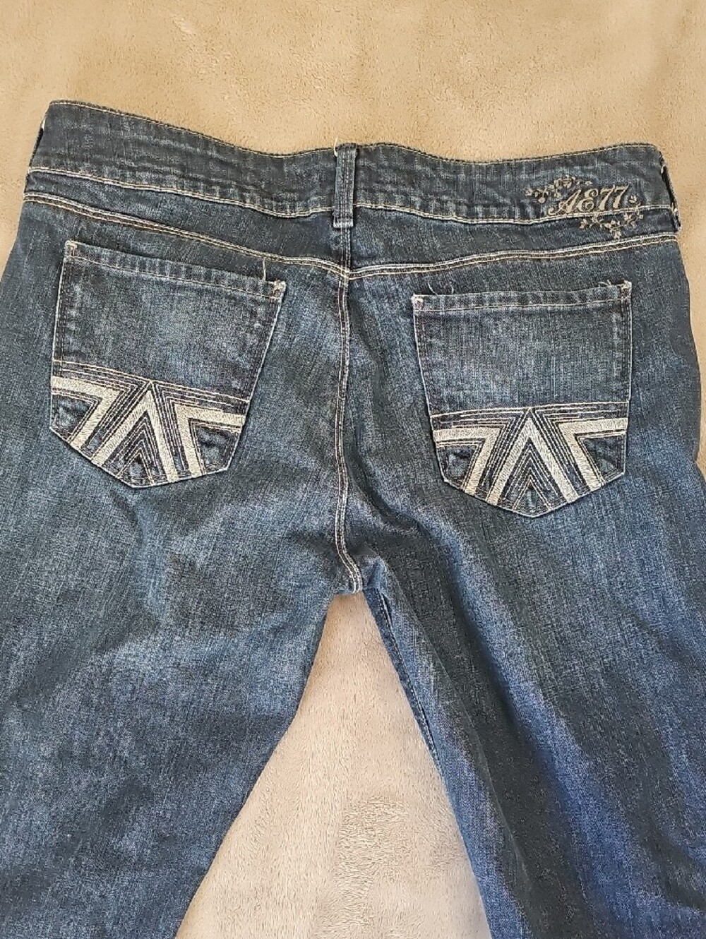 Dark Blue Women's Flared Jeans - Picture 15 of 15